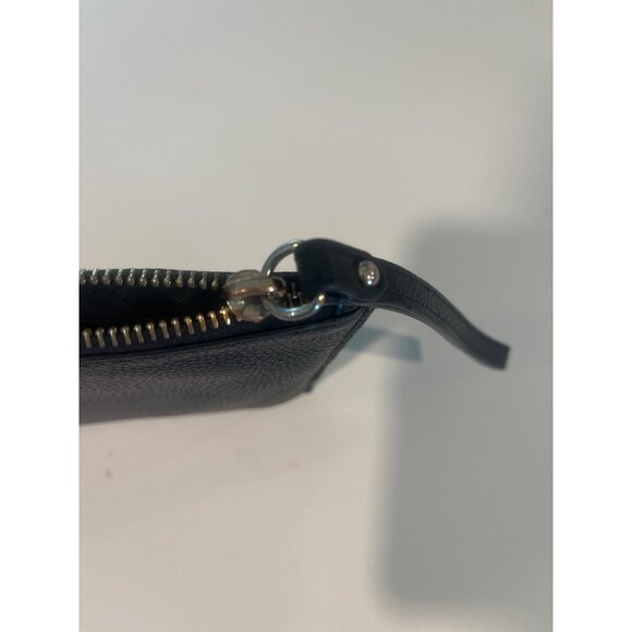 Michael Kors Black Leather Wristlet Pouch With Gold-Tone Zipper Closure - Picture 6 of 8